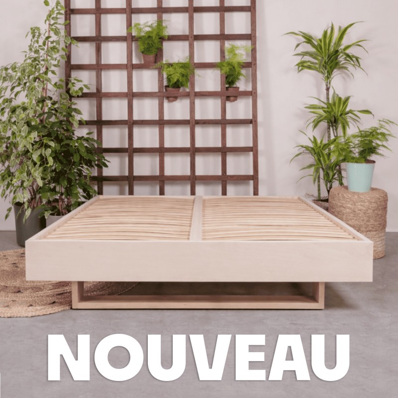 Sommier flottant en hêtre brut LEVITA