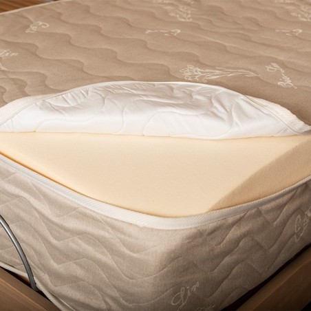 Matelas en latex tissu tendu lin MORPHEE housse ouverte