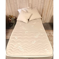 Matelas bio LIN FRAICHEUR, piquage à vagues (Idéal lit électrique)